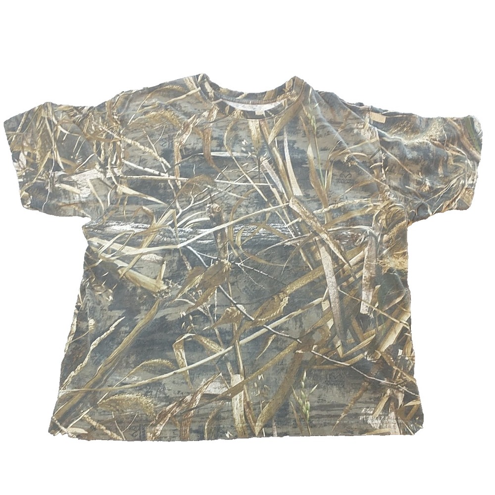 Game Winner Mens XL Realtree Max-5 Camo T-Shirt Brown Cotton Short Sleeve Tee